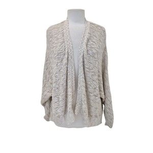 American Eagle Womens Cardigan Sweater Large Open Front Chunky Beige Spring
